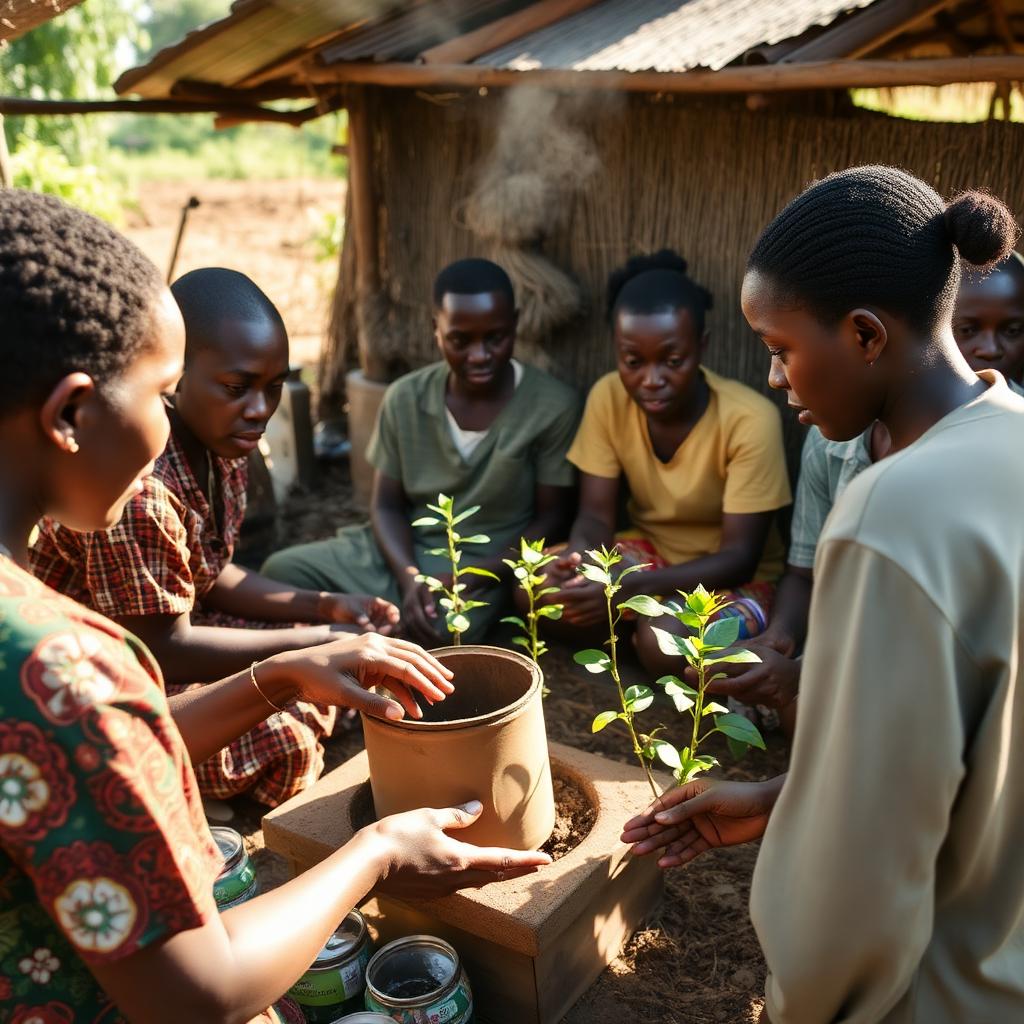 Community members in a hands-on training workshop