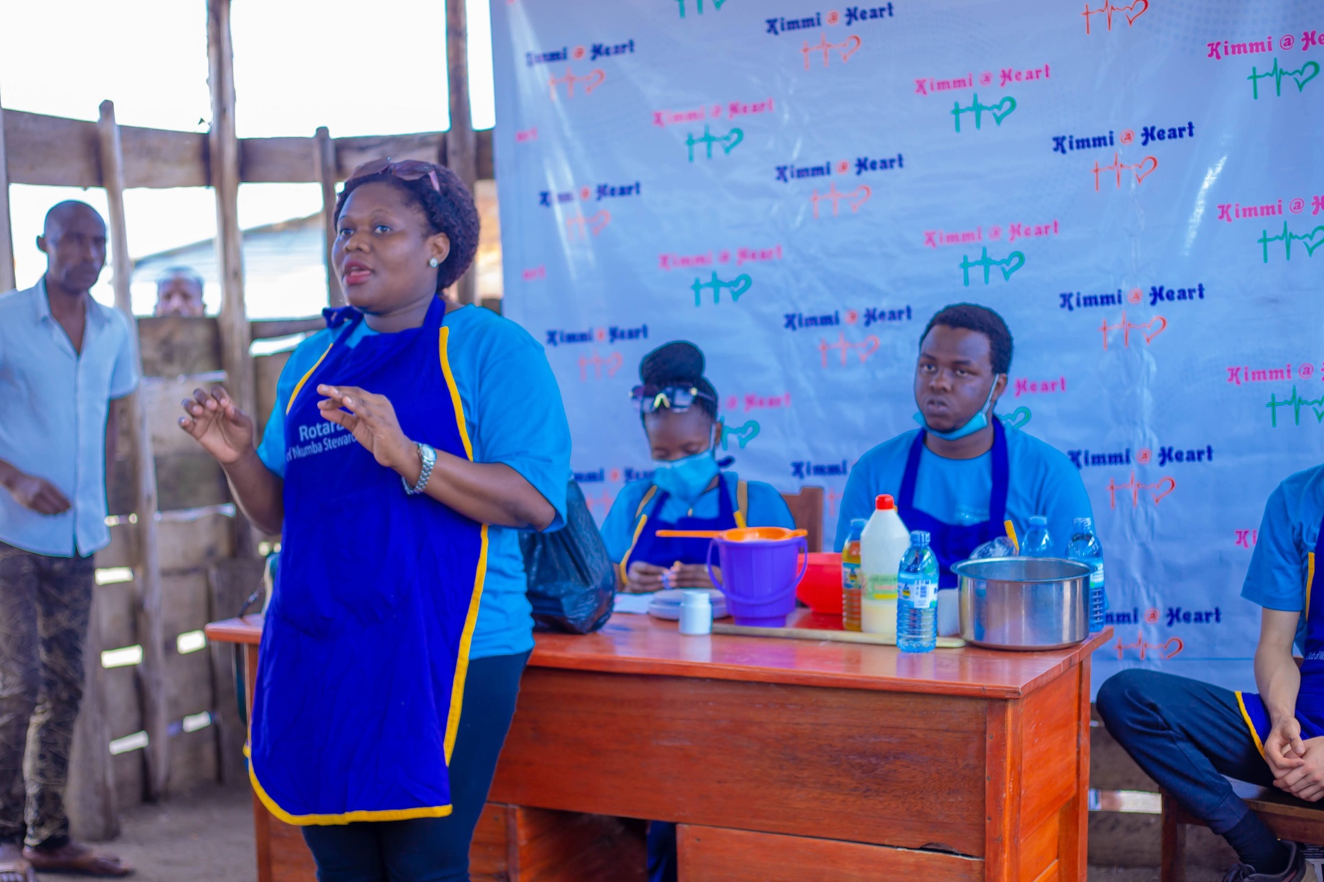 Rotaract volunteer leading a vocational skilling session for single mothers at the Kimmi @ Heart outreach